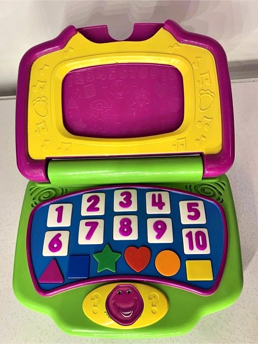 Vtg 2002 Barney Learning Laptop 5 Stories (Tested and Works)